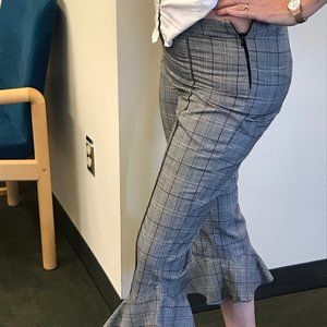RO & DE plaid ruffle capri pants - plaid pants - adorable spring pants - office
